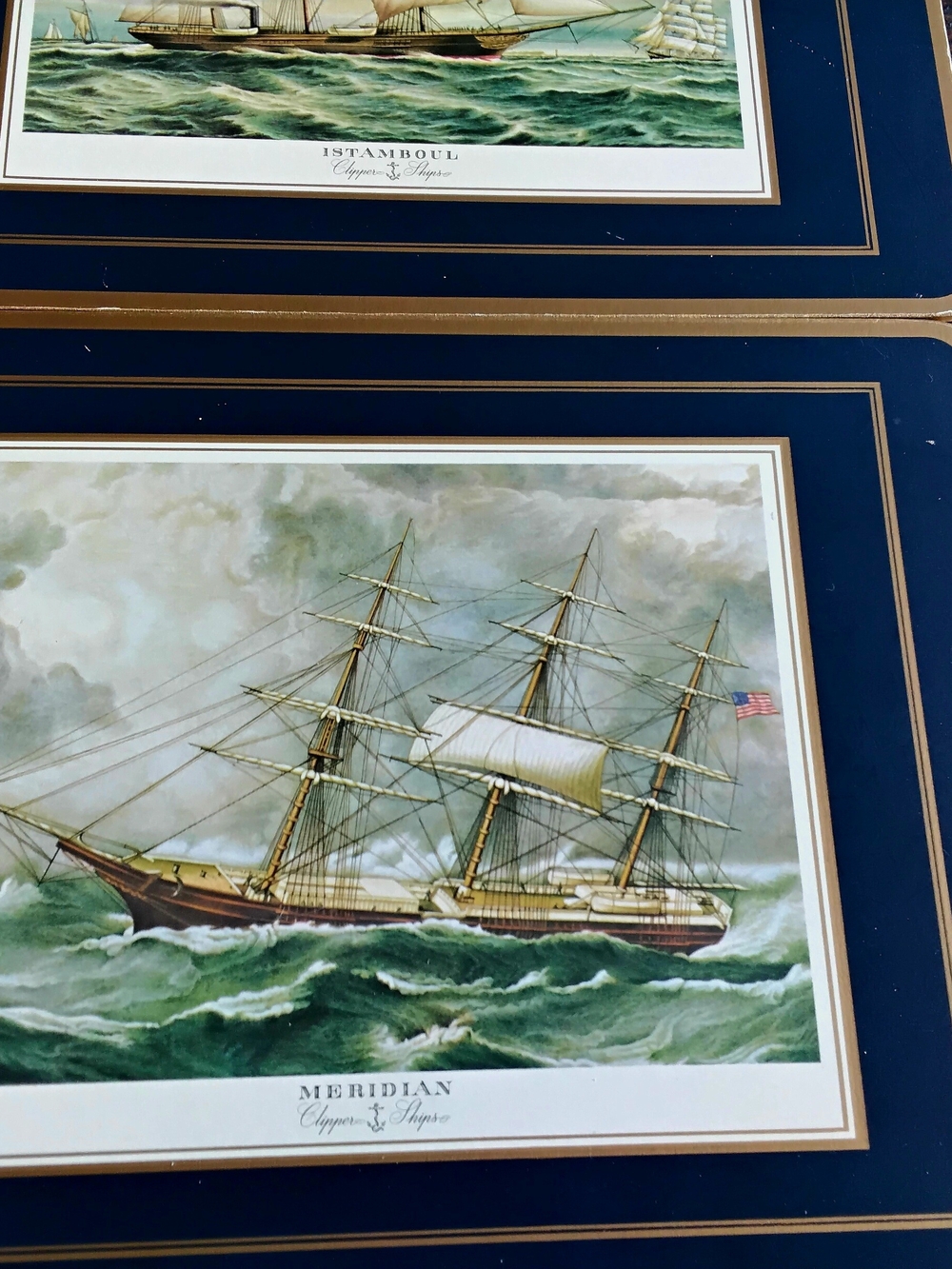 Vintage Pimpernel Acrylic Placemats Of Clipper Ships. Nautical. Set of 9 - Picture 11 of 13
